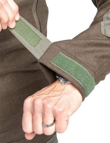 Särmä TST Woolshell Jacket. Hook-and-loop cuff adjustment. The Green-Brown color is discontinued.