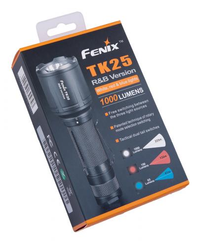 Fenix TK25 R&B Blue/Red Light flashlight.