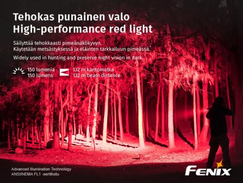 Fenix TK25 R&B Blue/Red Light flashlight. 