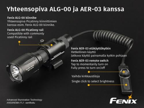 Fenix TK25 R&B Blue/Red Light flashlight.