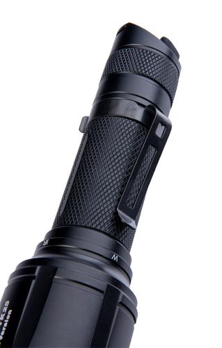Fenix TK25 IR Flashlight with Infrared Illuminator. Can be carried in a large pocket with the clip.