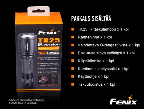 Fenix TK25 IR Flashlight with Infrared Illuminator. 