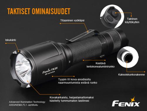 Fenix TK25 IR Flashlight with Infrared Illuminator. 