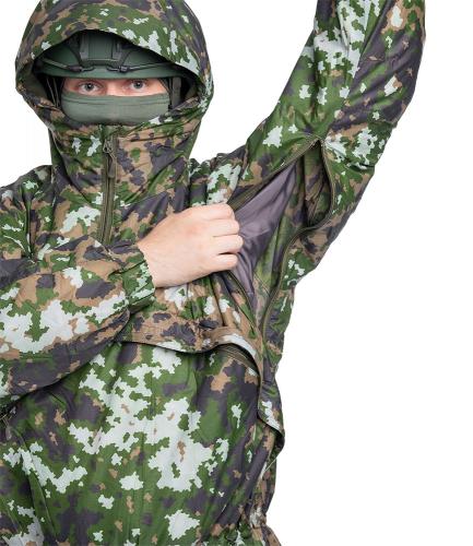 Särmä TST L5 Thermal Anorak. Long pit zippers for ventilation and access to sleeve and chest pockets of any jacket you might wear underneath.