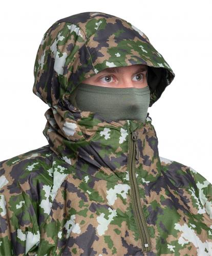 Särmä TST L5 Thermal Anorak. The helmet sized hood is adjustable to fit even a bare head, as pictured.
