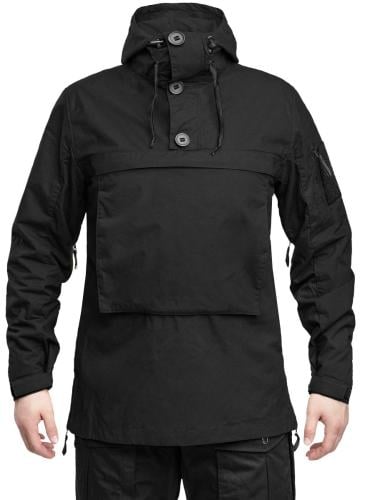Särmä Windproof Anorak. Model's chest circumference is 117 cm and height 188 cm, wearing size Large.