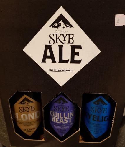 A three pack of beer - Skye Ale.