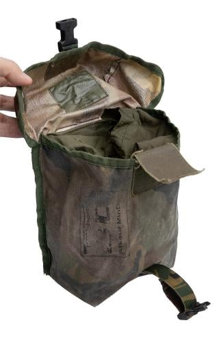 Dutch MOLLE pouch, general purpose, large, surplus. Note the hook-n-loop tab and protective sock.