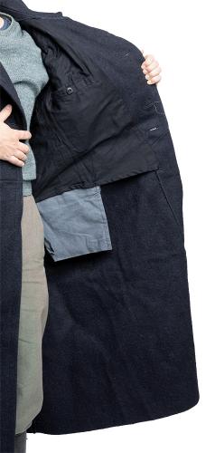 Soviet wool greatcoat, black, surplus.