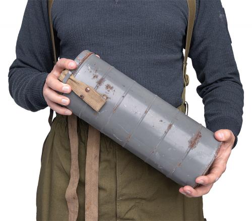 Belgian L.702 gas mask canister, surplus.