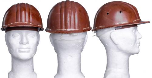 Soviet construction helmet, brown, surplus.