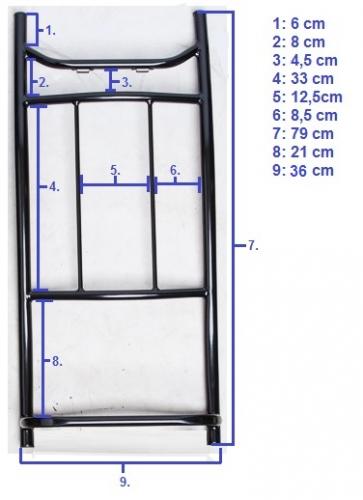 Särmä TST RP80 recon pack. Frame dimensions.