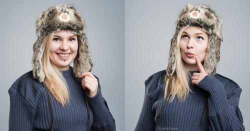 Russian fur hat with Soviet cockade.
