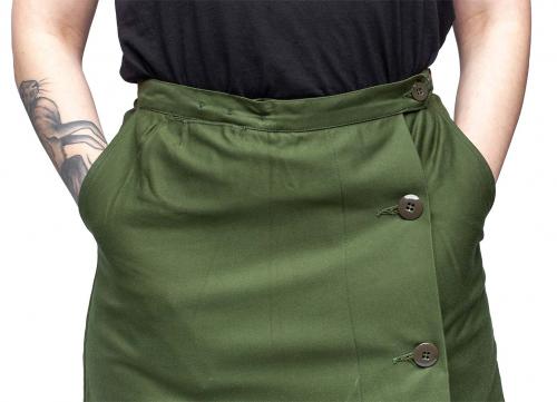 Swedish M59 field skirt, green, surplus.