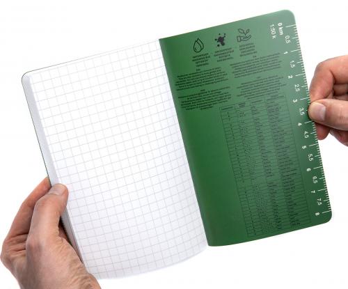 Modestone B23 Waterproof Notebook. The inside of the back cover features a map ruler for 1:50k scale maps.