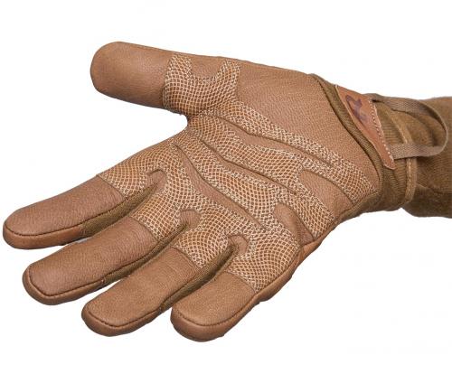 Outdoor Research Firemark Gauntlet Gloves, coyote, surplus. Palm side leather with additional reinforecements.
