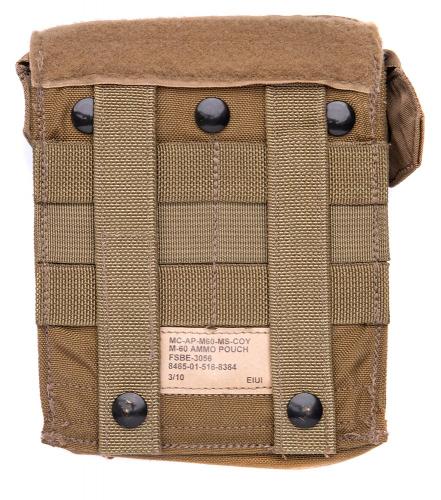 Eagle Industries FSBE M-60 Ammo Pouch, Coyote Brown, surplus. Standard MOLLE/PALS attachment and some extra rows for special needs.