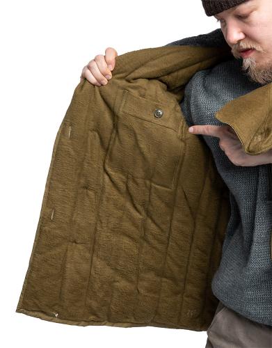 Soviet winter jacket, super stylish, green-brown, surplus. You smokes stay safe from co-citizens in this small inside pocket!