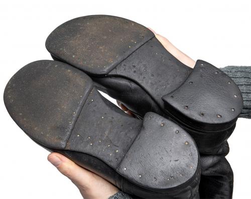 Soviet officer's field boots #10. The soles tell us about hard livin'.