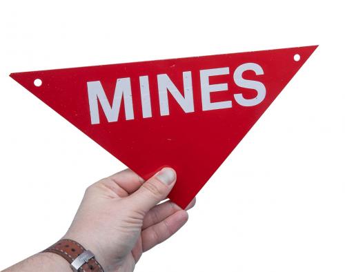 US metal mine danger sign, surplus.