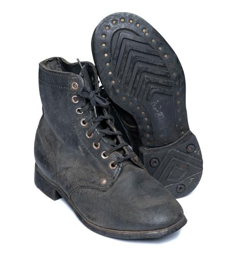 Soviet combat boots with old model rubber soles, surplus, 37