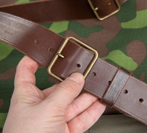 Jämä M91 Backpack. Swiss leather belts repurposed as shoulder straps; comfortable and durable!