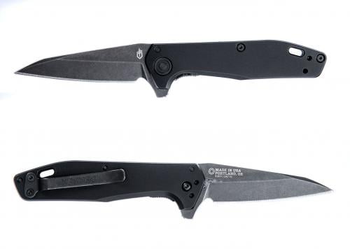 Gerber Fastball Folding Knife, Black. Wharncliffe blade of S30V stainless steel for precise work.