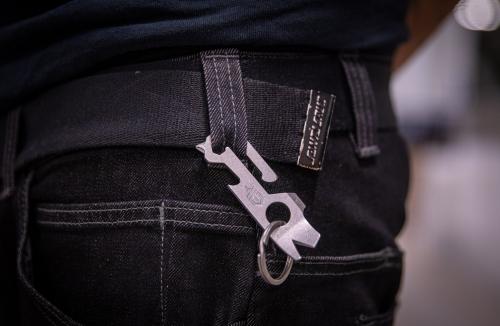 Gerber Mullet, Stonewash. Easy belt loop carrying.