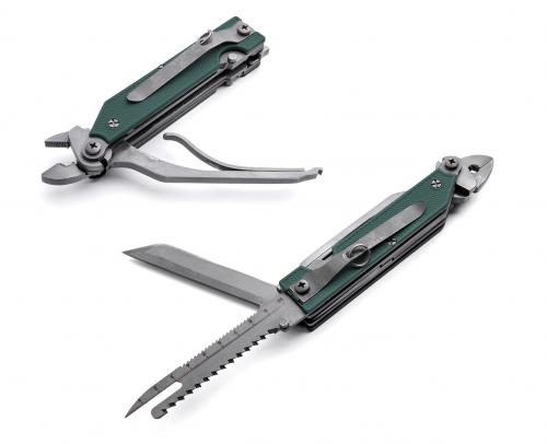 Russian Ratnik 6E6 multitool, Digiflora/green, surplus. All the blades are one hand openable.
