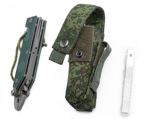 Russian Ratnik 6E6 multitool, Digiflora/green, surplus. Pouch and diamond file included.