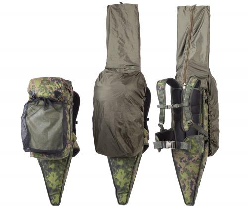 Savotta Torrakko 2.5. Comes with a removable mesh game bag and rain cover for the rifle and backpack.
