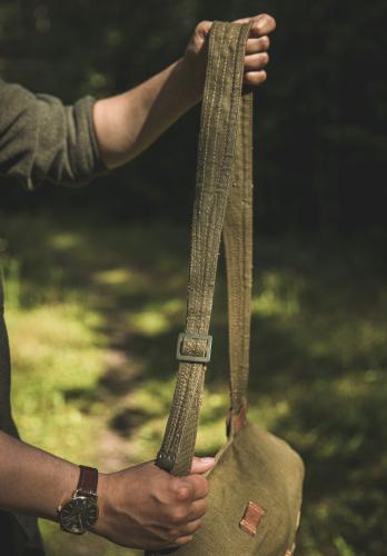 Romanian Breadbag, Green, Surplus. The strap is nigh indestructible - and adjustable too!