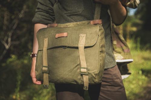 Romanian Breadbag, Green, Surplus.
