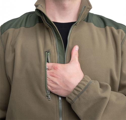 Belgian Windstopper Fleece Jacket, Surplus. Flat chest pocket with zipper.