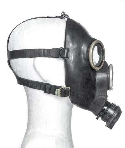 Soviet GP-7 gas mask with carrying bag, black, surplus. 