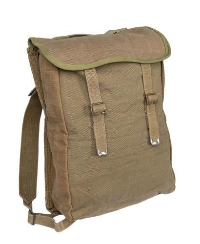 Danish Pattern 37 style pack, green/tan, with shoulder straps, surplus