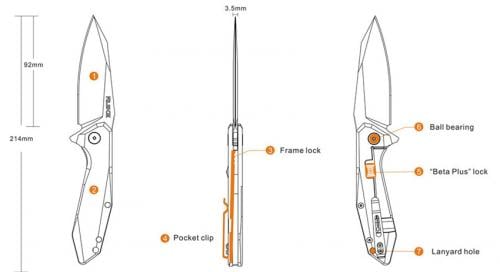 Ruike P135 folding knife . 