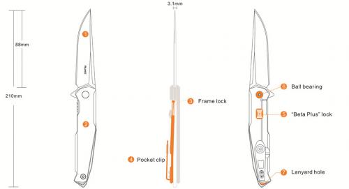Ruike P108 folding knife.
