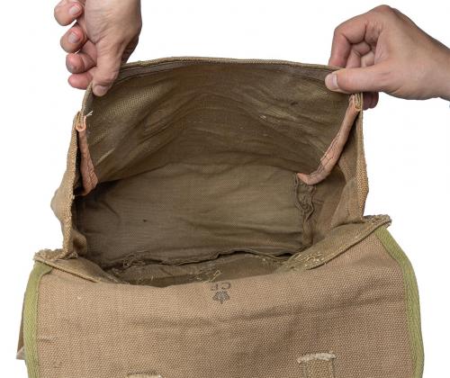 Danish Pattern 37 style pack, green/tan, w/o shoulder straps, surplus.