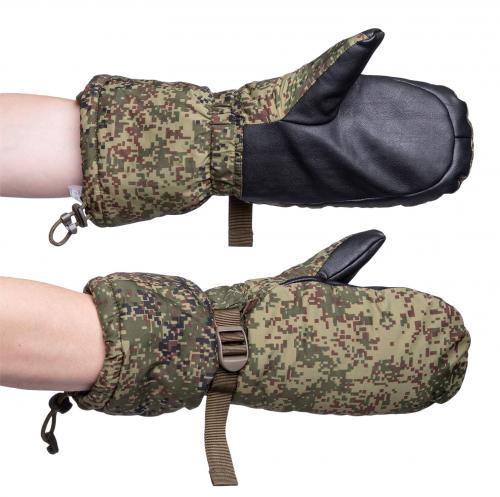 Russian mittens with leather palm, Digiflora, surplus Russian mittens with leather palm, Digiflora, surplus