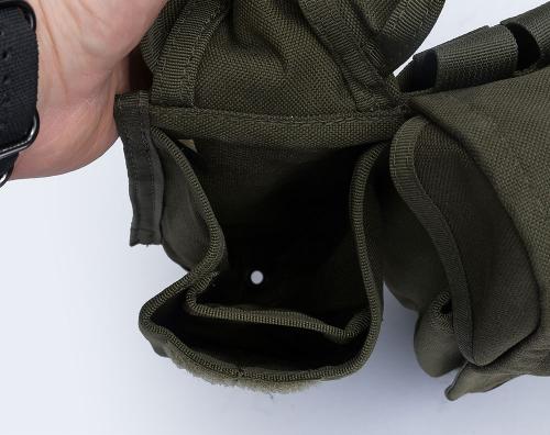 Blackhawk AK/M4 Triple Mag Pouch, green, surplus. Dividers and drain grommets.