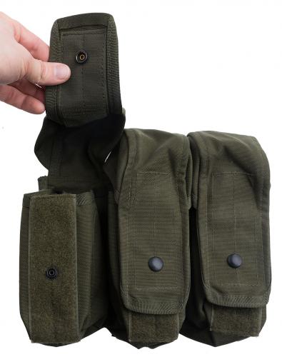 Blackhawk AK/M4 Triple Mag Pouch, green, surplus. Sturdy cup-type flaps.