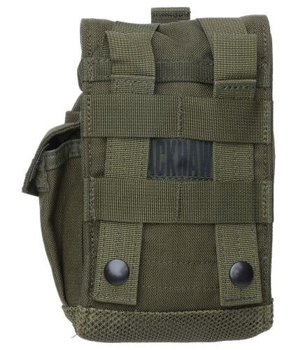 Blackhawk Water Bottle Pouch, green, surplus. Attaches to a 3x4 area of PALS webbing.