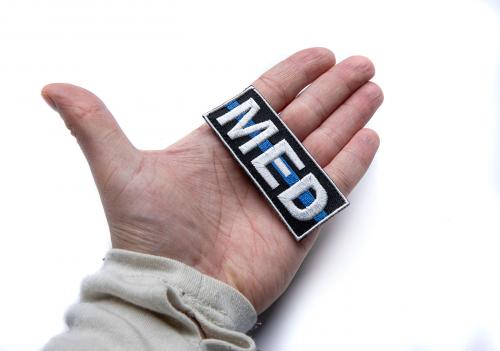 Kaaos Gear MED Thin Blue Line morale patch .