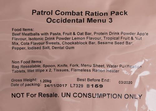 British 12h field ration pack, surplus.