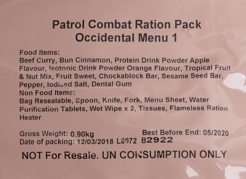 British 12h field ration pack, surplus.