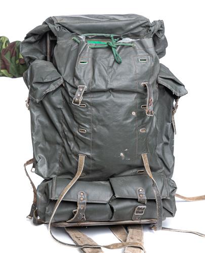 Finnish external frame rucksack, green, surplus. Grade 2.
