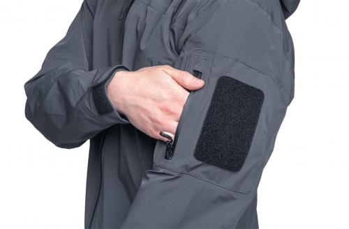 Särmä Hardshell Jacket. Sleeve pocket and a patch base.