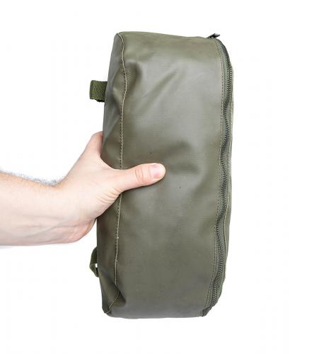 French Rubberized Pouch, Surplus. Measures 34 x 13 x 8 cm (13.4 x 5.1 x 3.1").