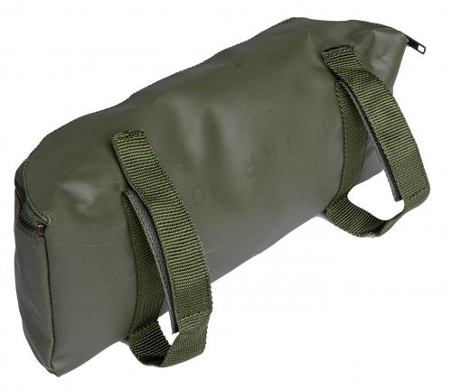French Rubberized Pouch, Surplus. Hook-n-loop attachment straps on the back.